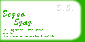 dezso szaz business card