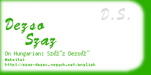 dezso szaz business card